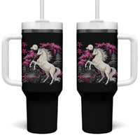 Japanese New Year 2026 Tumbler With Handle Year Of The Horse Sakura Cherry Blossom Shrine