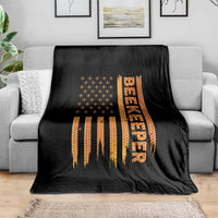 Beekeeping American Flag Honeycomb Honey Bees Beekeeper Throw Blanket