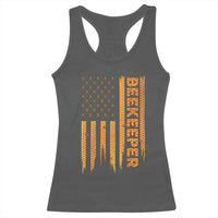 Beekeeping American Flag Honeycomb Honey Bees Beekeeper Racerback Tank Top