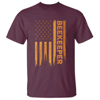 Beekeeping American Flag Honeycomb Honey Bees Beekeeper T Shirt