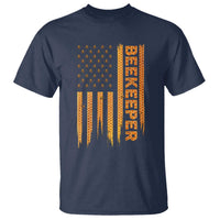 Beekeeping American Flag Honeycomb Honey Bees Beekeeper T Shirt