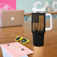 Beekeeping American Flag Honeycomb Honey Bees Beekeeper Tumbler With Handle