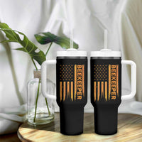 Beekeeping American Flag Honeycomb Honey Bees Beekeeper Tumbler With Handle
