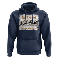 Year of The Horse 2026 Hoodie Happy New Year Gallop Of The 8 Horses