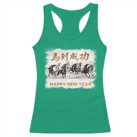 Year of The Horse 2026 Racerback Tank Top Happy New Year Gallop Of The 8 Horses