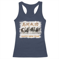 Year of The Horse 2026 Racerback Tank Top Happy New Year Gallop Of The 8 Horses