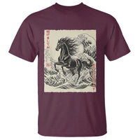 Japanese New Year 2026 T Shirt Year Of The Horse Tsunami Ukiyo e Art - Wonder Print Shop