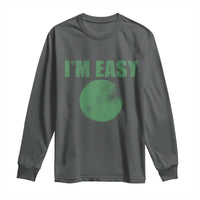 Funny I'm Easy Snowboard Ski Long Sleeve Shirt Green Circle Retro Mountain Sign - Wonder Print Shop