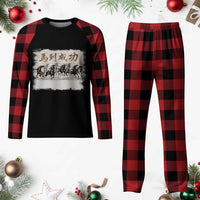 Year of The Horse 2026 Plaid Pajama Set Gallop Of The 8 Horses Lunar New Year