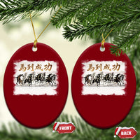 Year of The Horse 2026 Ceramic Ornament Gallop Of The 8 Horses Lunar New Year