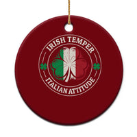 Funny Irish Temper Italian Attitude Ceramic Ornament Irish Italian Pride Vintage Shamrock