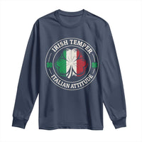 Funny Irish Temper Italian Attitude Long Sleeve Shirt Irish Italian Pride Vintage Shamrock