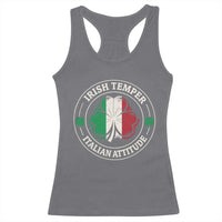 Funny Irish Temper Italian Attitude Racerback Tank Top Irish Italian Pride Vintage Shamrock