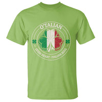 Irish Italian Pride T Shirt O'Talian Irish Heart Italian Soul St Patricks Day