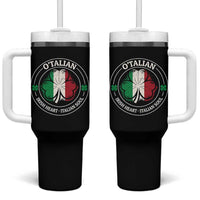 Irish Italian Pride Tumbler With Handle O'Talian Irish Heart Italian Soul St Patricks Day