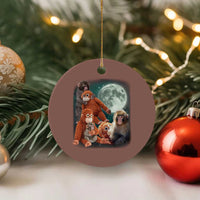 Baby Monkey Punch Ceramic Ornament Three Punch Moon Orange Toy