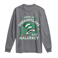 Funny Prone To Shenanigans And Malarkey Long Sleeve Shirt St Patricks Day Reading Hat