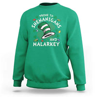 Funny Prone To Shenanigans And Malarkey Sweatshirt St Patricks Day Reading Hat