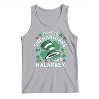 Funny Prone To Shenanigans And Malarkey Tank Top St Patricks Day Reading Hat