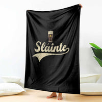 Funny Slainte Cheers Stout Beer Irish Shamrock St Patrick's Day Throw Blanket