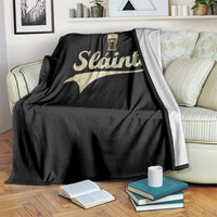 Funny Slainte Cheers Stout Beer Irish Shamrock St Patrick's Day Throw Blanket