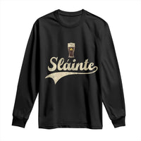 Funny Slainte Cheers Stout Beer Irish Shamrock St Patrick's Day Long Sleeve Shirt