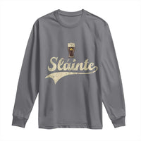 Funny Slainte Cheers Stout Beer Irish Shamrock St Patrick's Day Long Sleeve Shirt