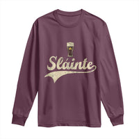 Funny Slainte Cheers Stout Beer Irish Shamrock St Patrick's Day Long Sleeve Shirt