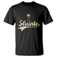 Funny Slainte Cheers Stout Beer Irish Shamrock St Patrick's Day T Shirt