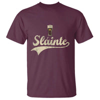 Funny Slainte Cheers Stout Beer Irish Shamrock St Patrick's Day T Shirt