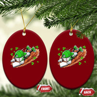 Funny Baseball St Patricks Day Home Plate Drip Ceramic Ornament