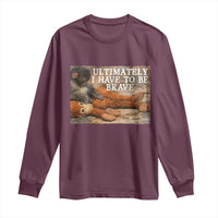 Ultimate I Have To Be Brave Punch The Monkey Long Sleeve Shirt Cute Baby Monkey Hugging Plush