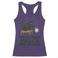 No Kings No Ice No Wars Cat Racerback Tank Top Funny Political Freedom Activist