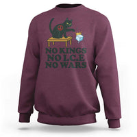 No Kings No Ice No Wars Cat Sweatshirt Funny Political Freedom Activist
