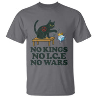 No Kings No Ice No Wars Cat T Shirt Funny Political Freedom Activist