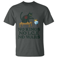 No Kings No Ice No Wars Cat T Shirt Funny Political Freedom Activist