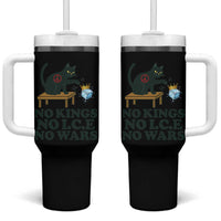No Kings No Ice No Wars Cat Tumbler With Handle Funny Political Freedom Activist