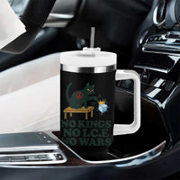 No Kings No Ice No Wars Cat Tumbler With Handle Funny Political Freedom Activist