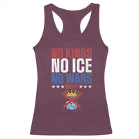 No Kings No Ice No Wars 8647 Racerback Tank Top Rejecting Kings Anti Authoritarian