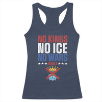 No Kings No Ice No Wars 8647 Racerback Tank Top Rejecting Kings Anti Authoritarian