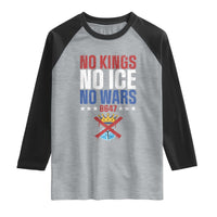 No Kings No Ice No Wars 8647 Raglan Shirt Rejecting Kings Anti Authoritarian