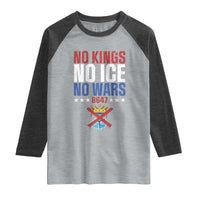 No Kings No Ice No Wars 8647 Raglan Shirt Rejecting Kings Anti Authoritarian