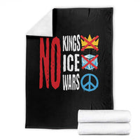 No Kings No Ice No Wars Throw Blanket Political Protest Peace Sign