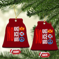 No Kings No Ice No Wars Ceramic Ornament Political Protest Peace Sign