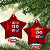 No Kings No Ice No Wars Ceramic Ornament Political Protest Peace Sign