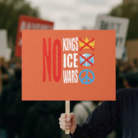 No Kings No Ice No Wars Protest Sign Political Protest Peace Sign