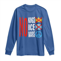 No Kings No Ice No Wars Long Sleeve Shirt Political Protest Peace Sign