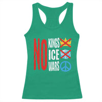 No Kings No Ice No Wars Racerback Tank Top Political Protest Peace Sign