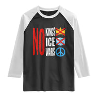 No Kings No Ice No Wars Raglan Shirt Political Protest Peace Sign