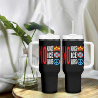 No Kings No Ice No Wars Tumbler With Handle Political Protest Peace Sign
